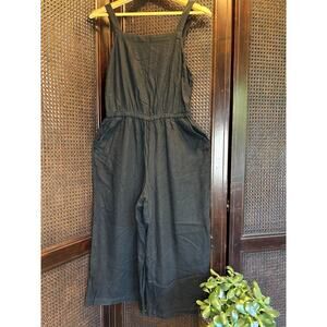 Women's Old Navy Black Linen Jumpsuit Size Medium